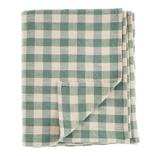 Somerset turquoise gingham tablecloth